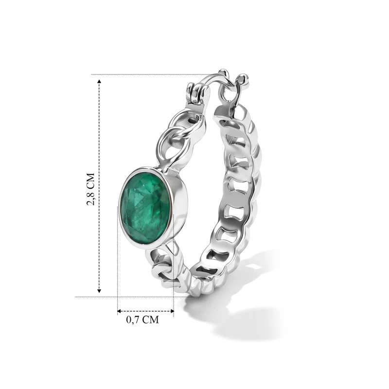 EVER TRUE Smaragd-Quarz Triplette Ohrringe 316L Edelstahl ca. 3.95 ct
