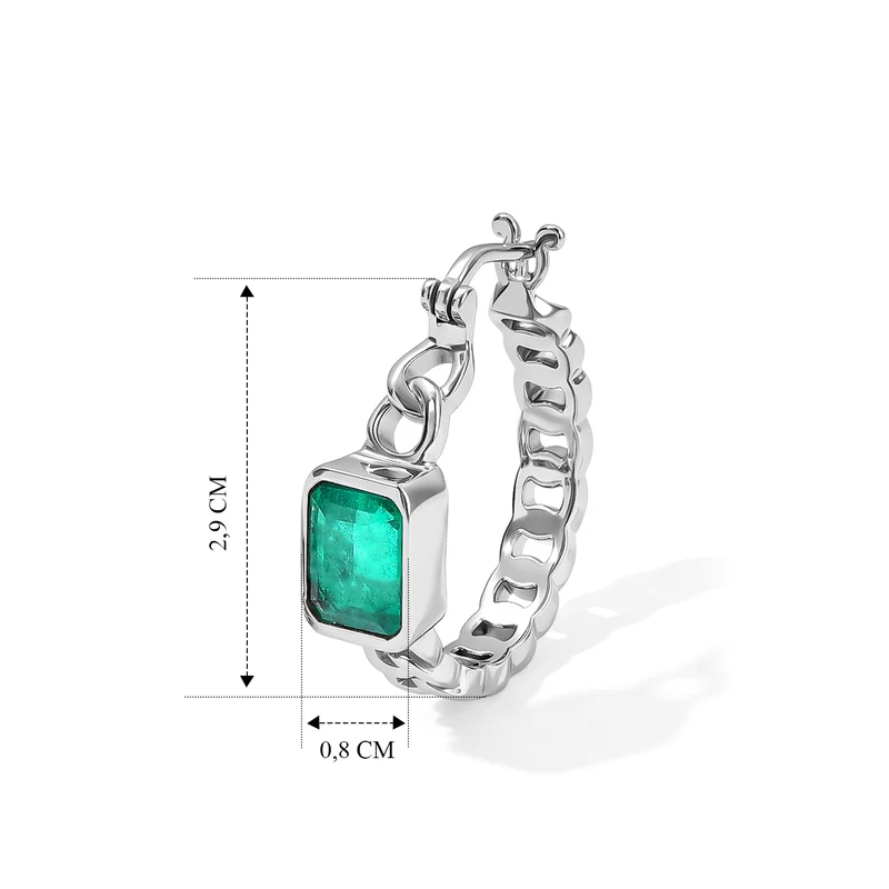 EVER TRUE Smaragd-Quarz Triplette Ohrringe 316L Edelstahl ca. 3.95 ct