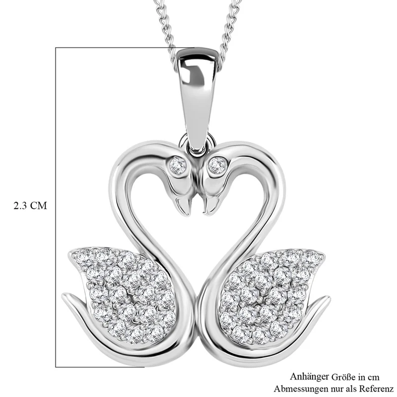 Moissanit Anhänger mit Kette ca. 45 cm, 925 Silber rhodiniert ca. 0.37 ct