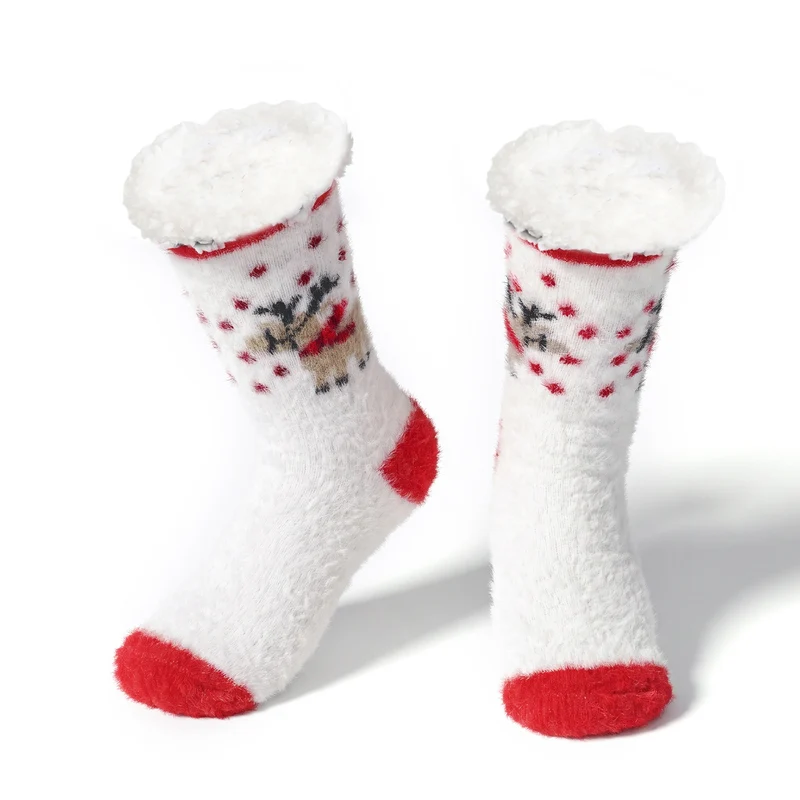 LIVMORE Sherpa-Kuschelsocken mit Blütenmuster, Violett