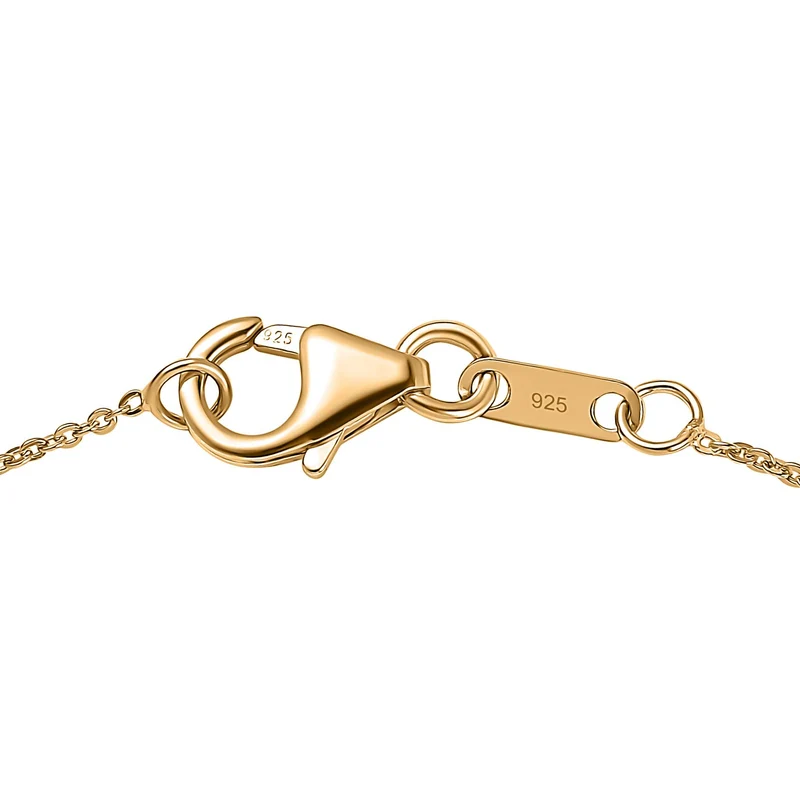 D'joy Pfau Quarz Triplette Anhänger mit Kette ca. 50 cm, 925 Silber 750 Gelbgold Vermeil ca. 10.04 ct