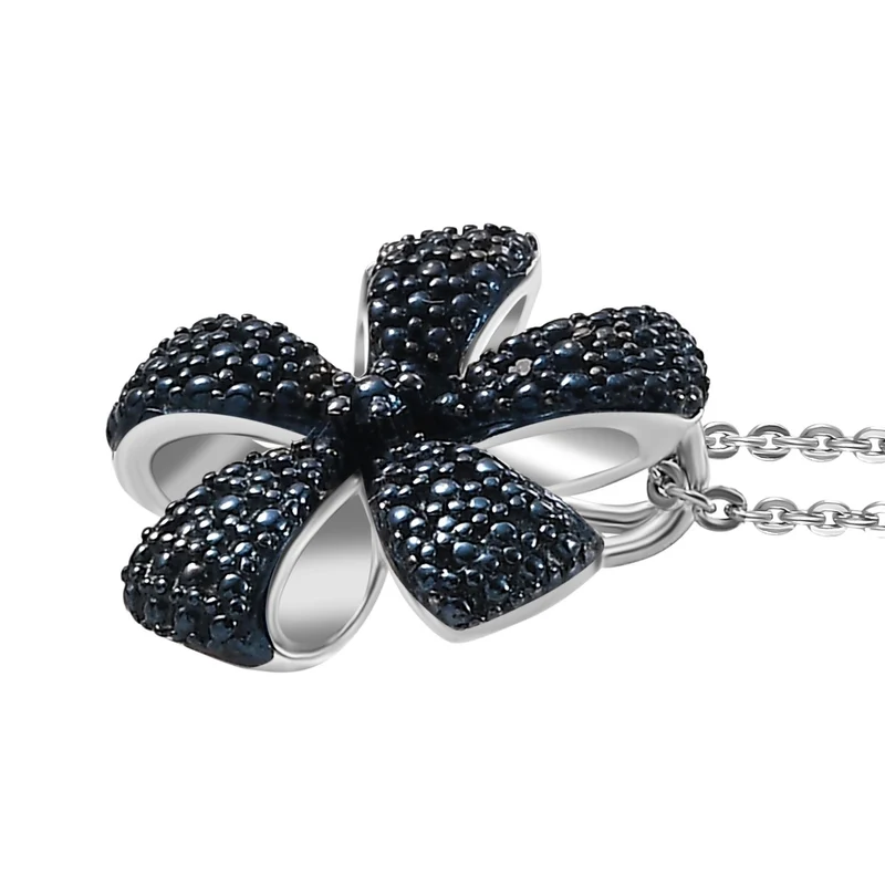 Blauer Diamant Schmuckset 925 Silber rhodiniert