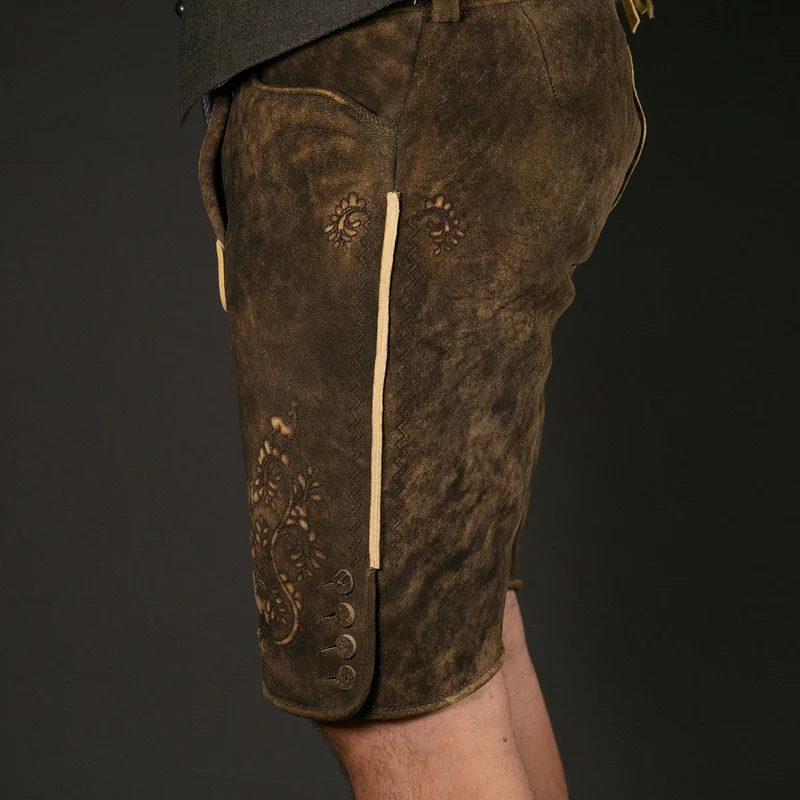 Beckert Lederhose Imst Manufaktur Hirsch sämisch