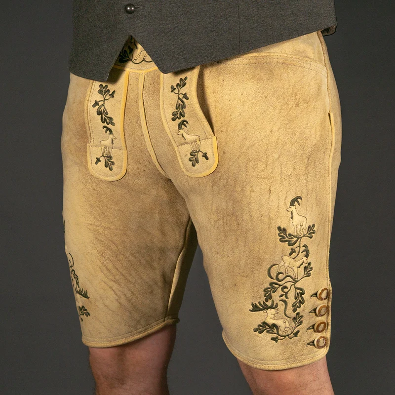 Datschi Trachten Hirsch Lederhose sämisch gegerbt - Wildleben