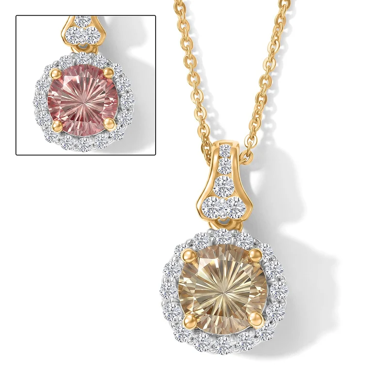 D'Joy AA Turkizit, Moissanit Schmuckset (8-13 Werktage Lieferzeit) ca. 45 cm 925 Silber 750 Gelbgold vermeil ca. 1,91 ct.