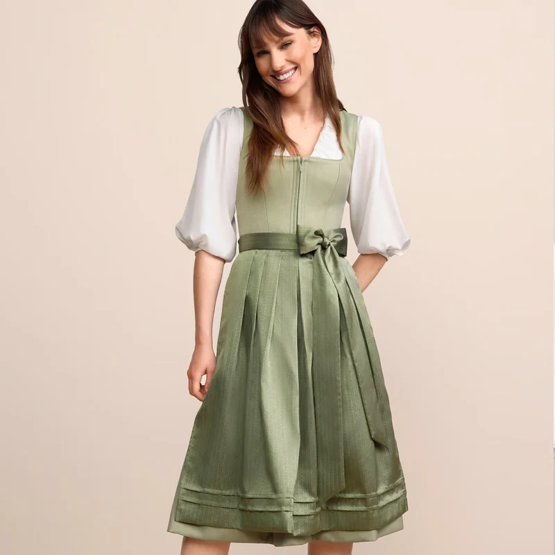 Krüger Dirndl Lillie Grün Reißverschluss 70cm