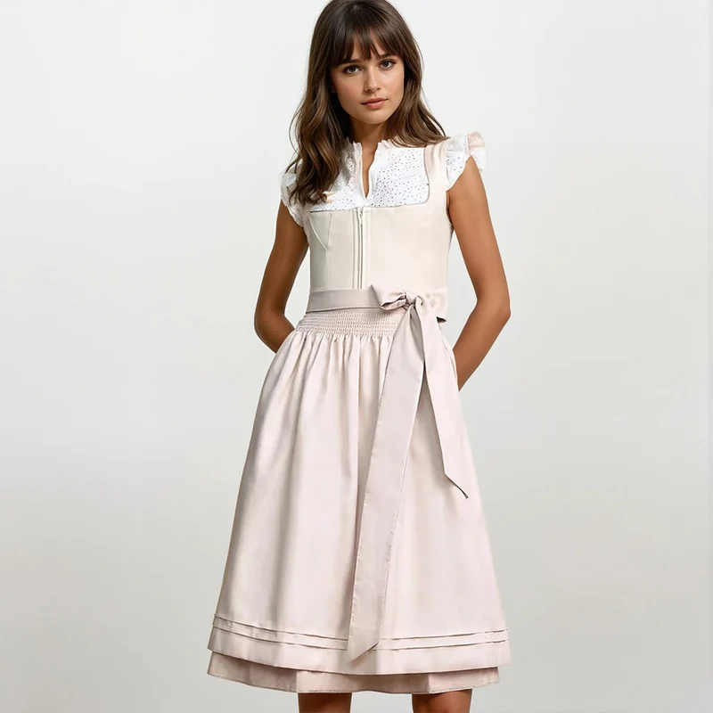Krüger Dirndl Lillemor Beige Reißverschluss 70cm