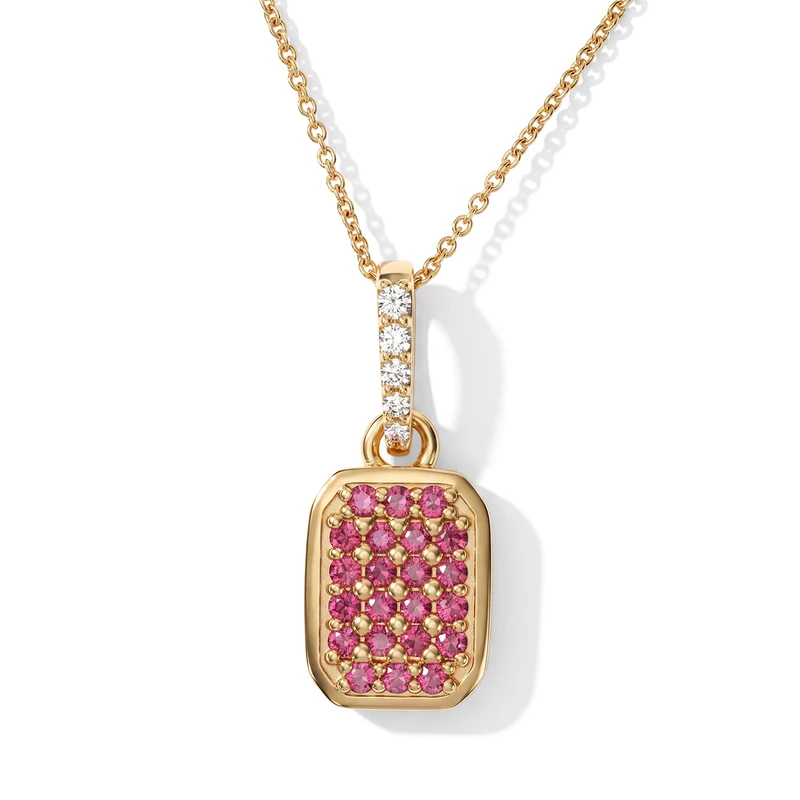 D'Joy Padparadscha Saphir, Weißer Zirkon Schmuckset ca. 50 cm 925 Silber 750 Gelbgold vermeil (BT) ca. 0.58 ct