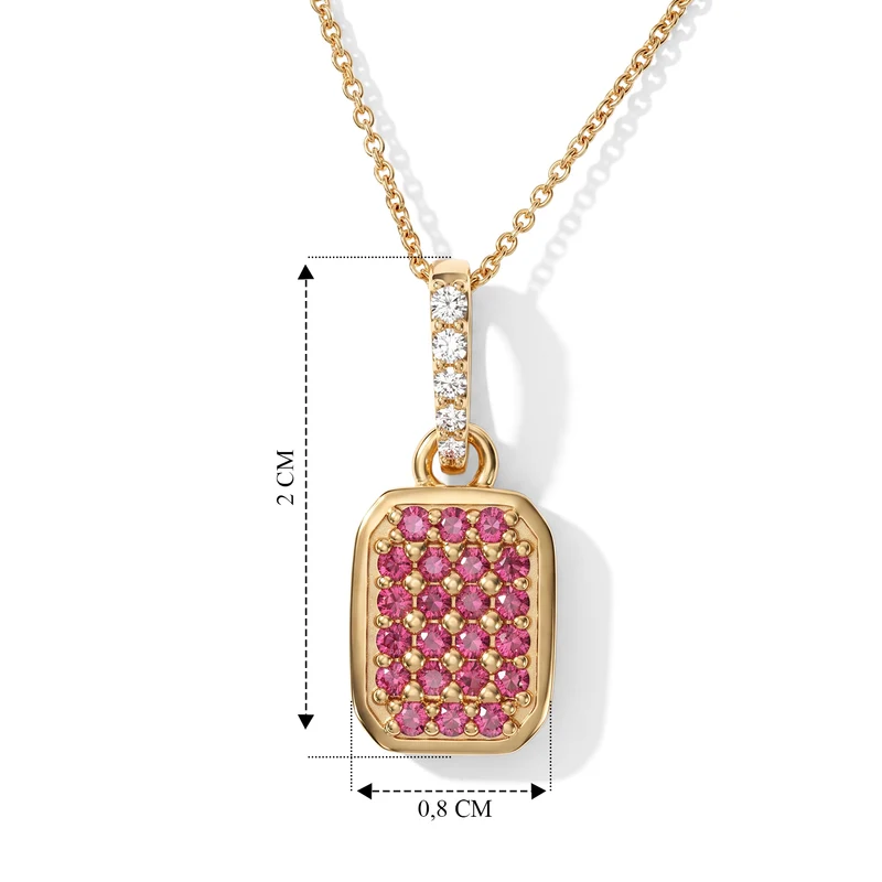 D'Joy Padparadscha Saphir, Weißer Zirkon Schmuckset ca. 50 cm 925 Silber 750 Gelbgold vermeil (BT) ca. 0.58 ct