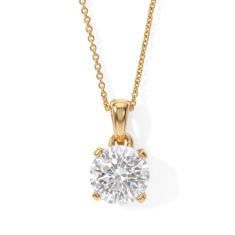 D'Joy GRA zertifiziert Moissanit Anhänger mit Kette, ca. 50 cm 925 Silber Rhodiniert ca. 2.00 ct