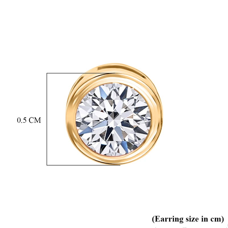 LUXURIANT 0,33 ct. SI-GH Labor Diamant Ohrringe mit pieksfreiem Kugelverschluss, 925 Silber 750 Gelbgold Vermeil