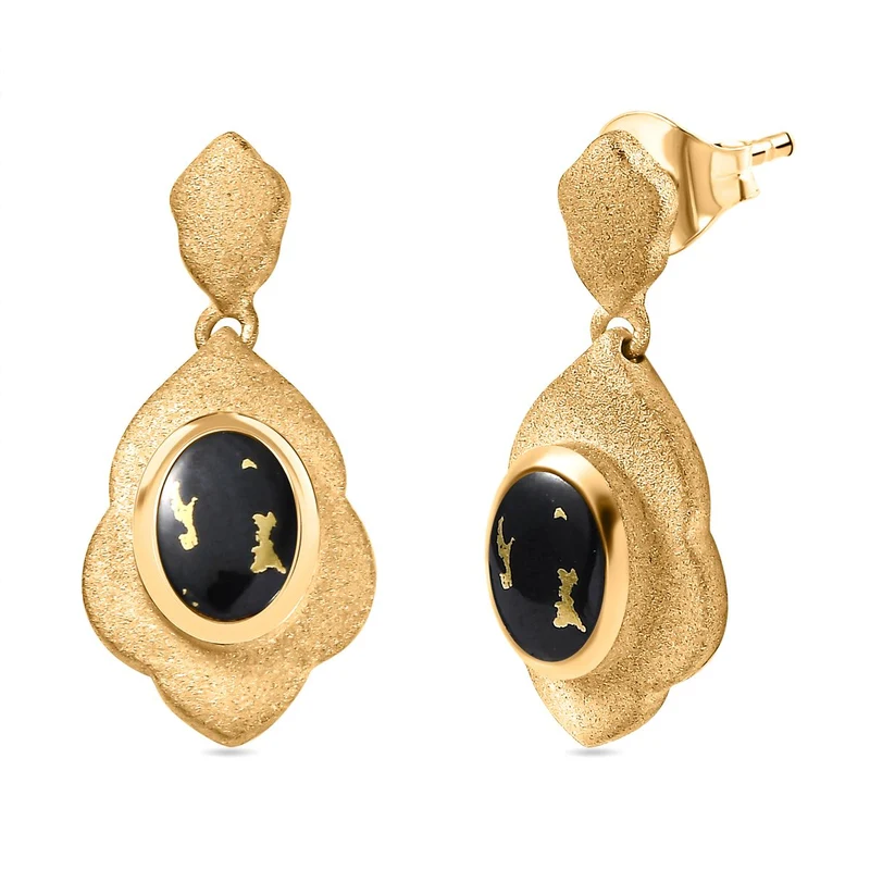 Goldenite Ohrringe 925 Silber 750 Gelbgold Vermeil ca. 1,77 ct.