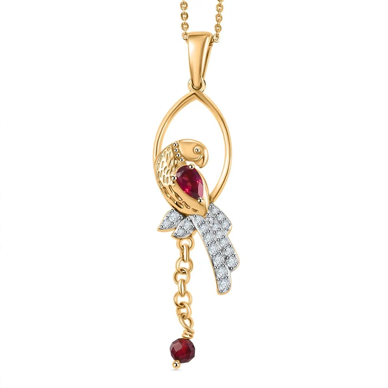 GP Kollektion - Citrin Schmuckset 925 Silber 750 Gelbgold Vermeil ca. 0.78 ct