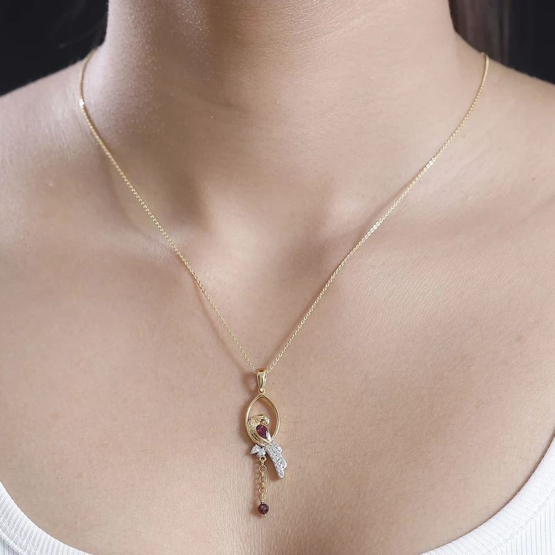 GP Kollektion - Citrin Schmuckset 925 Silber 750 Gelbgold Vermeil ca. 0.78 ct
