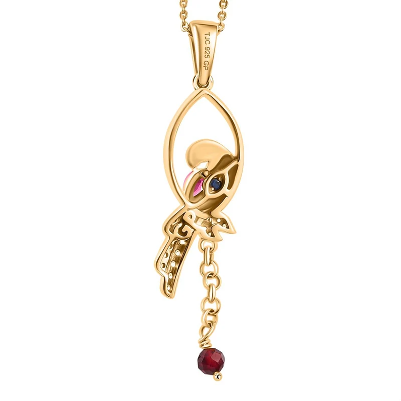 GP Kollektion - Citrin Schmuckset 925 Silber 750 Gelbgold Vermeil ca. 0.78 ct