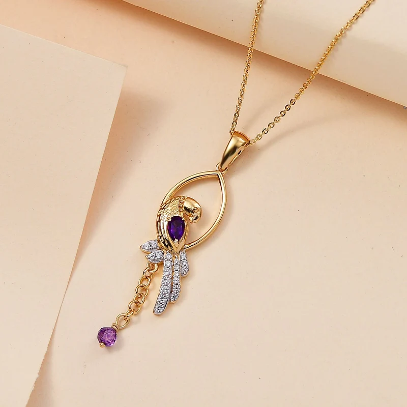 GP Kollektion - Citrin Schmuckset 925 Silber 750 Gelbgold Vermeil ca. 0.78 ct