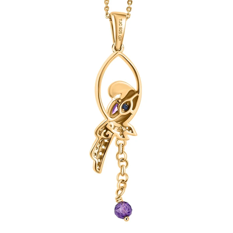 GP Kollektion - Citrin Schmuckset 925 Silber 750 Gelbgold Vermeil ca. 0.78 ct