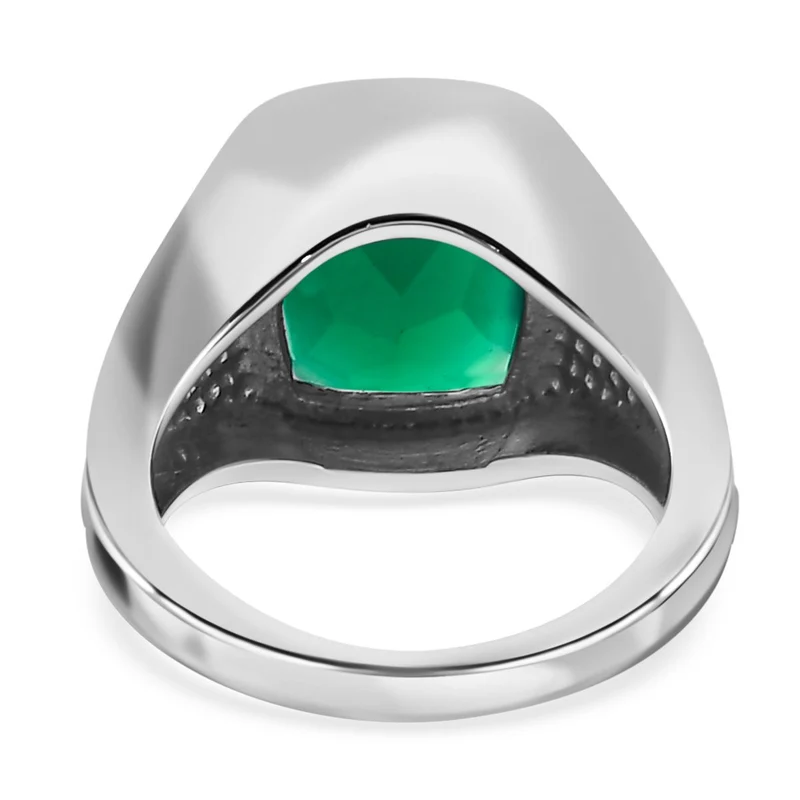 Grüner Onyx Schmuckset Edelstahl ca. 9.91 ct