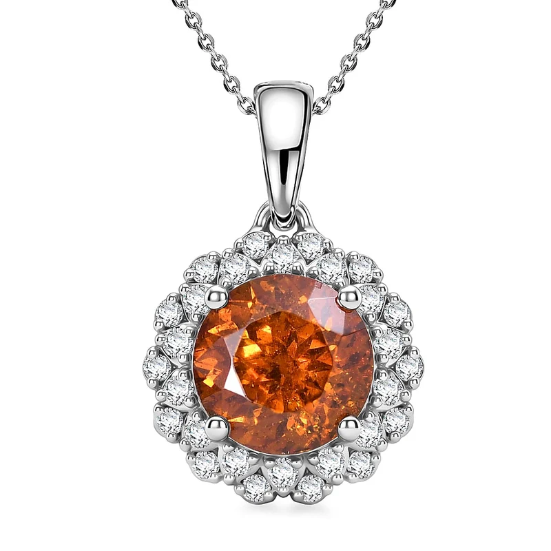 D'Joy AA Sphalerit, Moissanit Schmuckset (8-13 Werktage Lieferzeit) ca. 50 cm 925 Silber Rhodiniert ca. 3,00 ct.