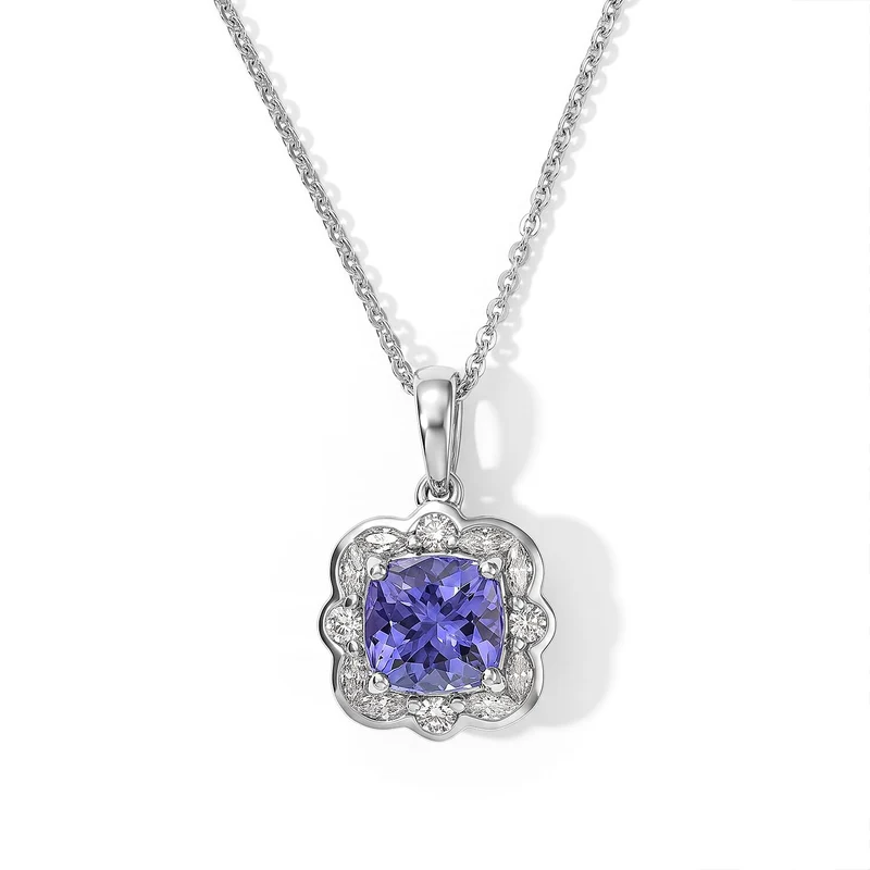 D'Joy AA Tansanit, Moissanit Schmuckset (8-13 Werktage Lieferzeit) ca. 45 cm 925 Silber Rhodiniert ca. 2,12 ct.