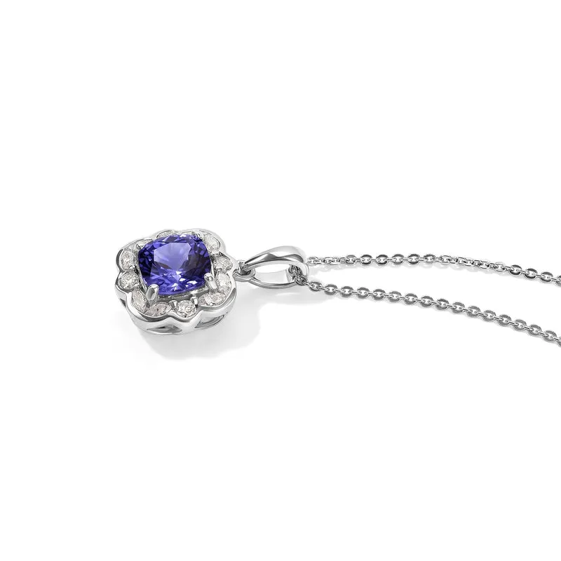 D'Joy AA Tansanit, Moissanit Schmuckset (8-13 Werktage Lieferzeit) ca. 45 cm 925 Silber Rhodiniert ca. 2,12 ct.