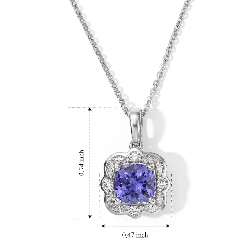 D'Joy AA Tansanit, Moissanit Schmuckset (8-13 Werktage Lieferzeit) ca. 45 cm 925 Silber Rhodiniert ca. 2,12 ct.