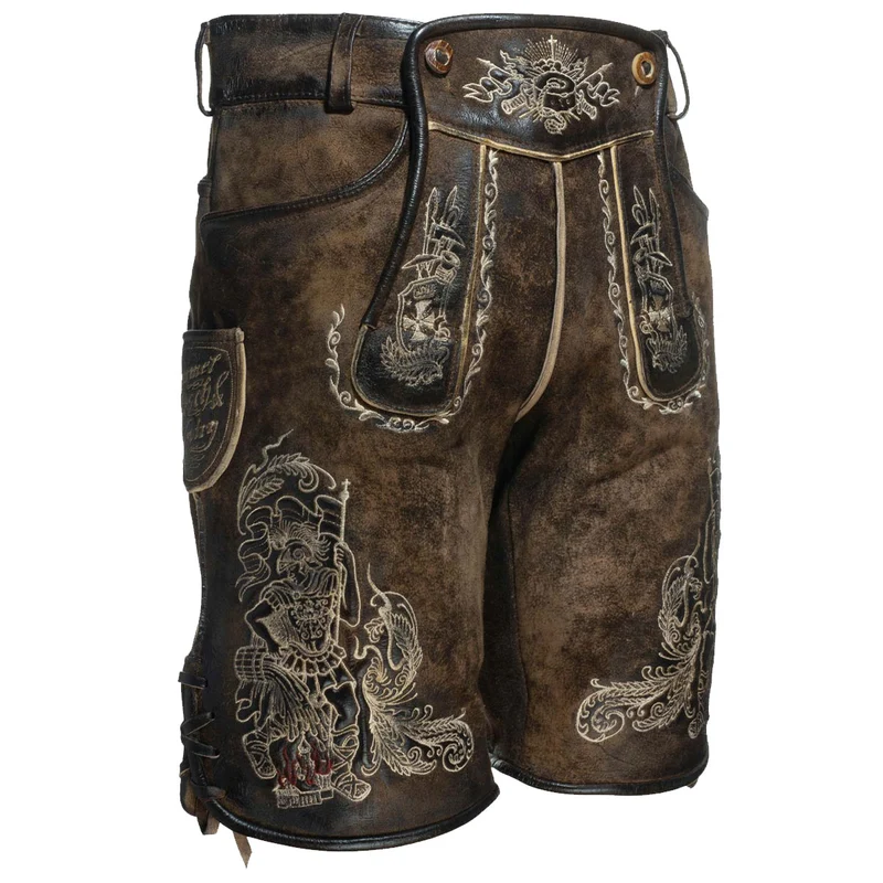 Himmel Arsch und Zwirn Lederhose St. Florian Speckig Tabak Champagne