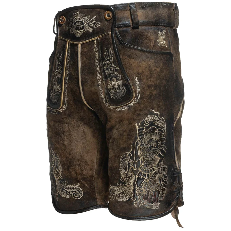 Himmel Arsch und Zwirn Lederhose St. Florian Speckig Tabak Champagne