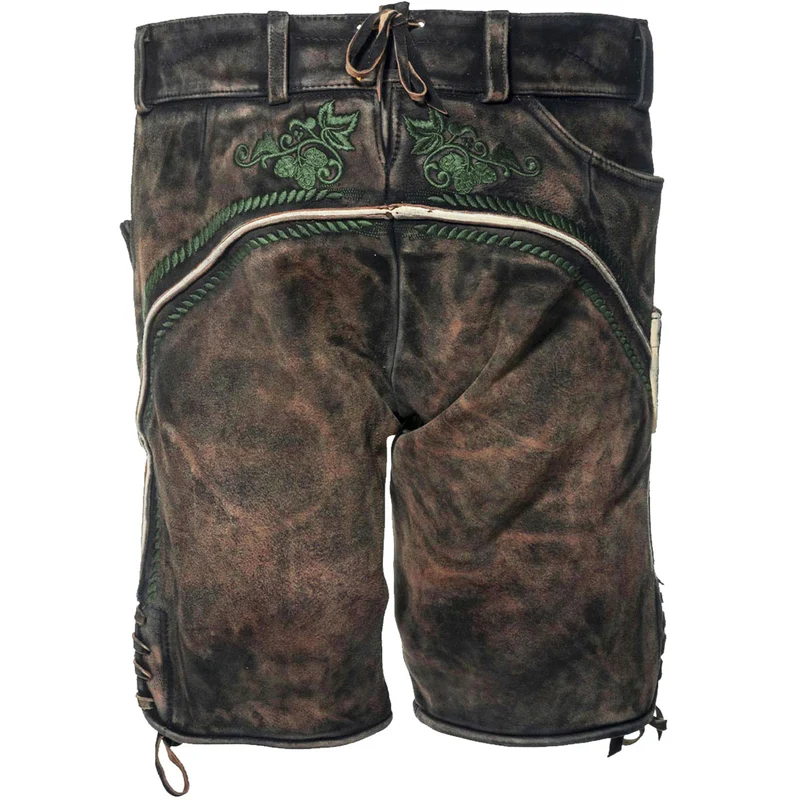 Himmel Arsch und Zwirn Lederhose Braumeister Alt Kohle Olive