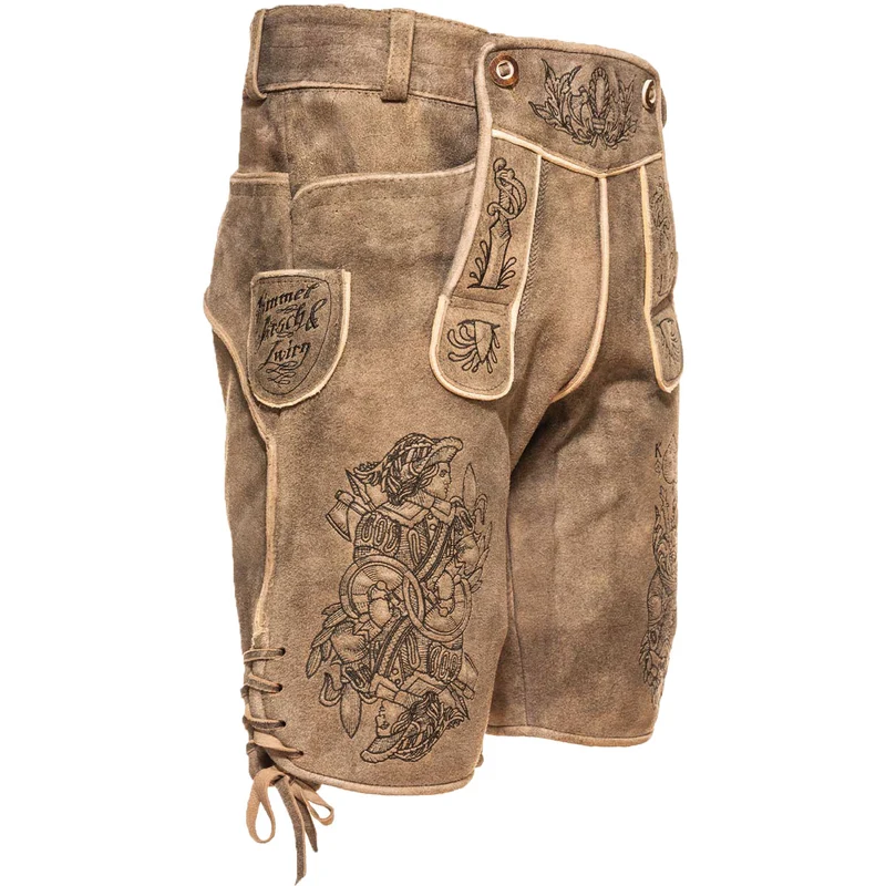 Himmel Arsch und Zwirn Lederhose Königsmörder Beige Hell