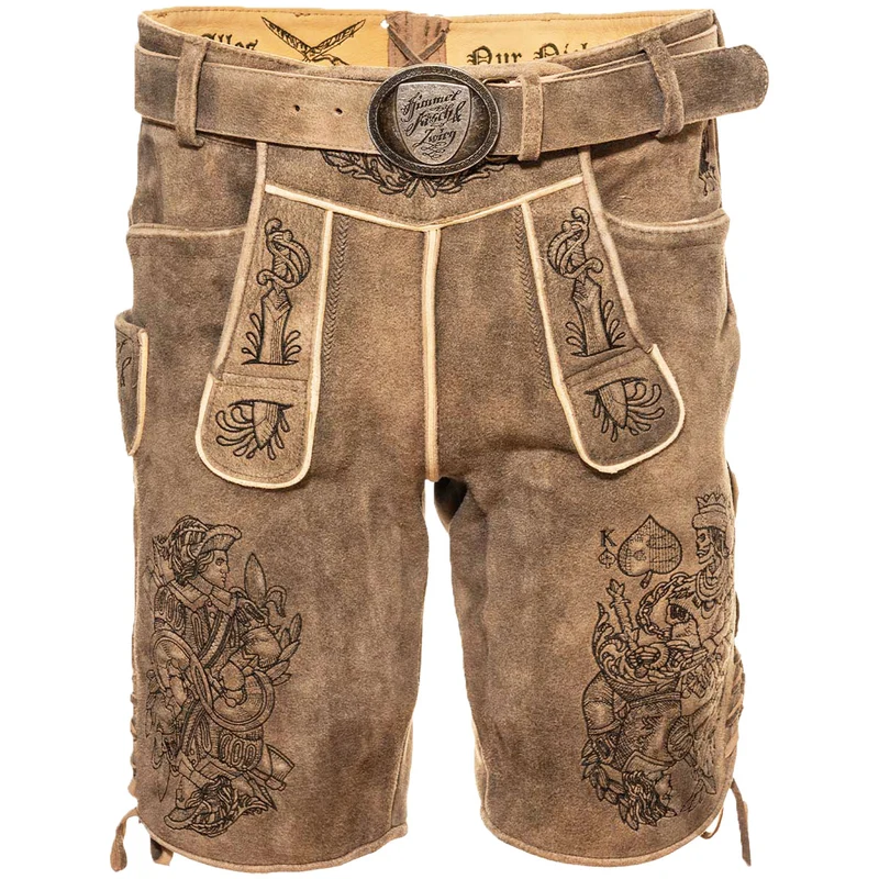 Himmel Arsch und Zwirn Lederhose Königsmörder Beige Hell
