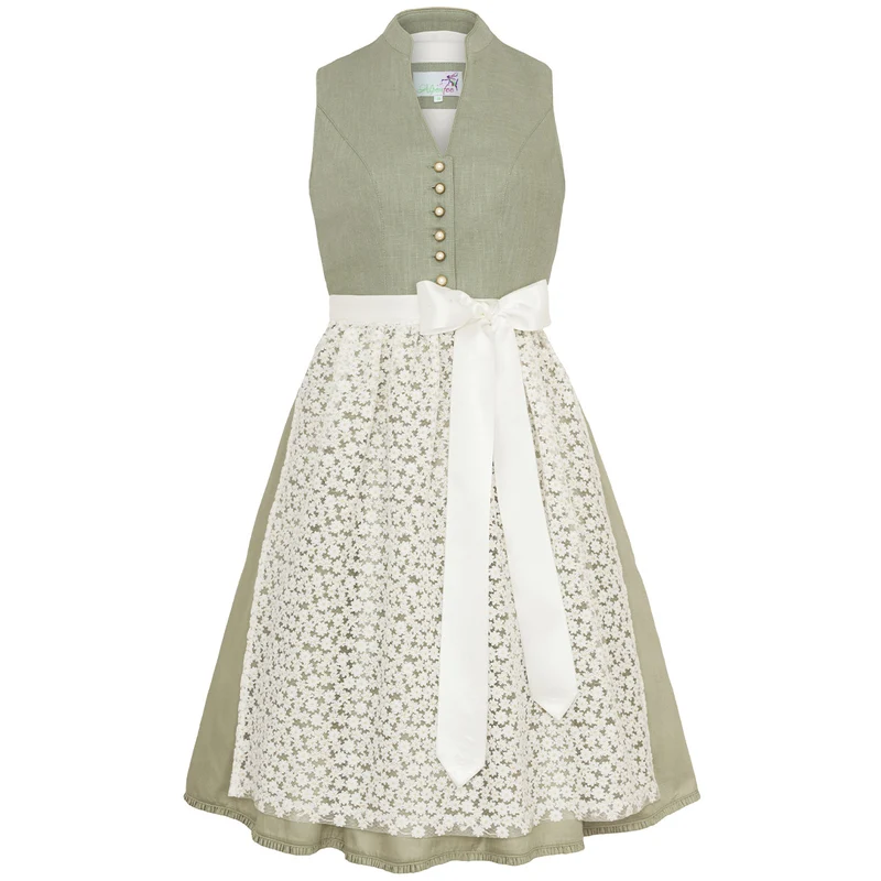 Alpenfee Dirndl Xara Mint Grün Hochgeschlossen 60cm
