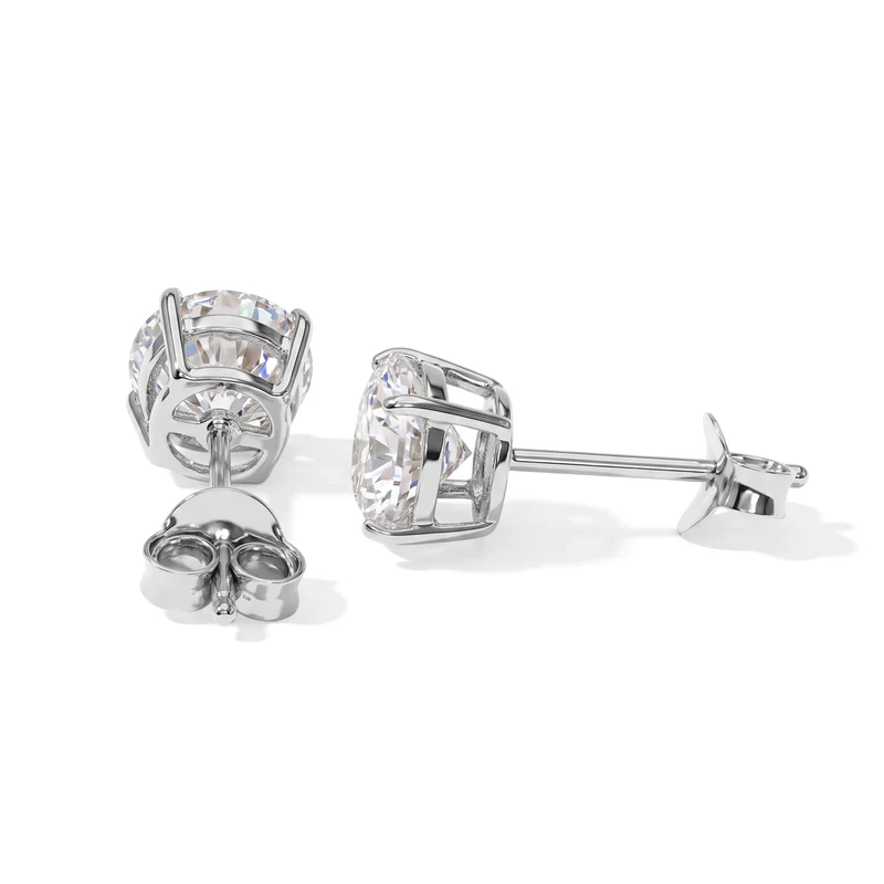 D'Joy GRA zertifiziert Moissanit Ohrringe 925 Silber Rhodiniert ca. 2.00 ct
