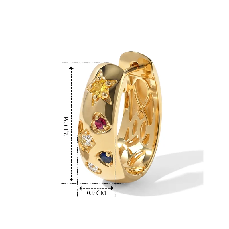 EVER TRUE Mehrfarbige Saphir Ohrringe Reine Bronze ca. 0.64 ct