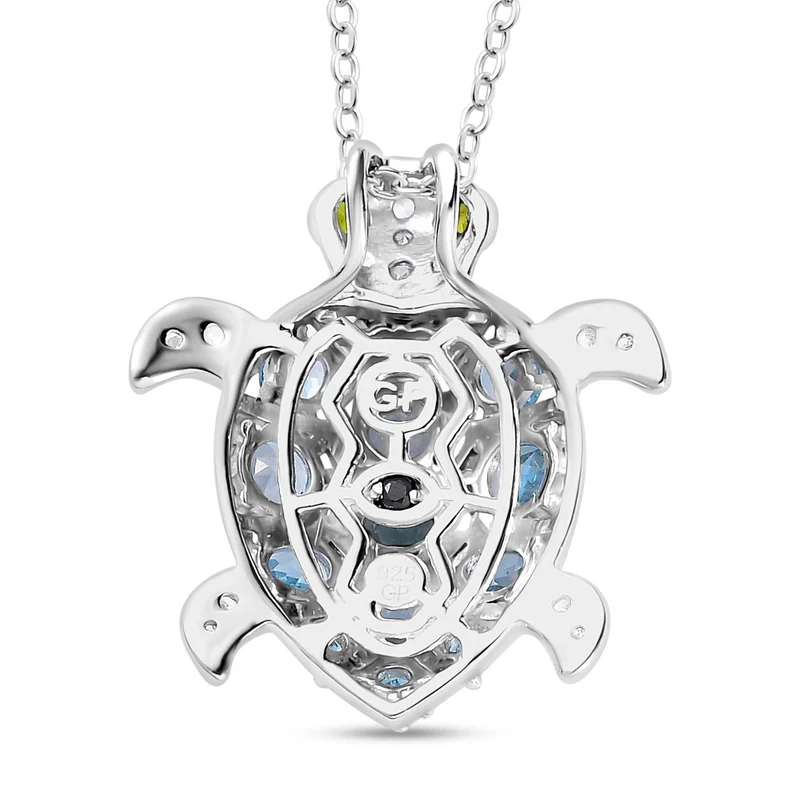 AA Schweizer Blautopas Schmuckset 925 Silber rhodiniert ca. 2,58 ct.