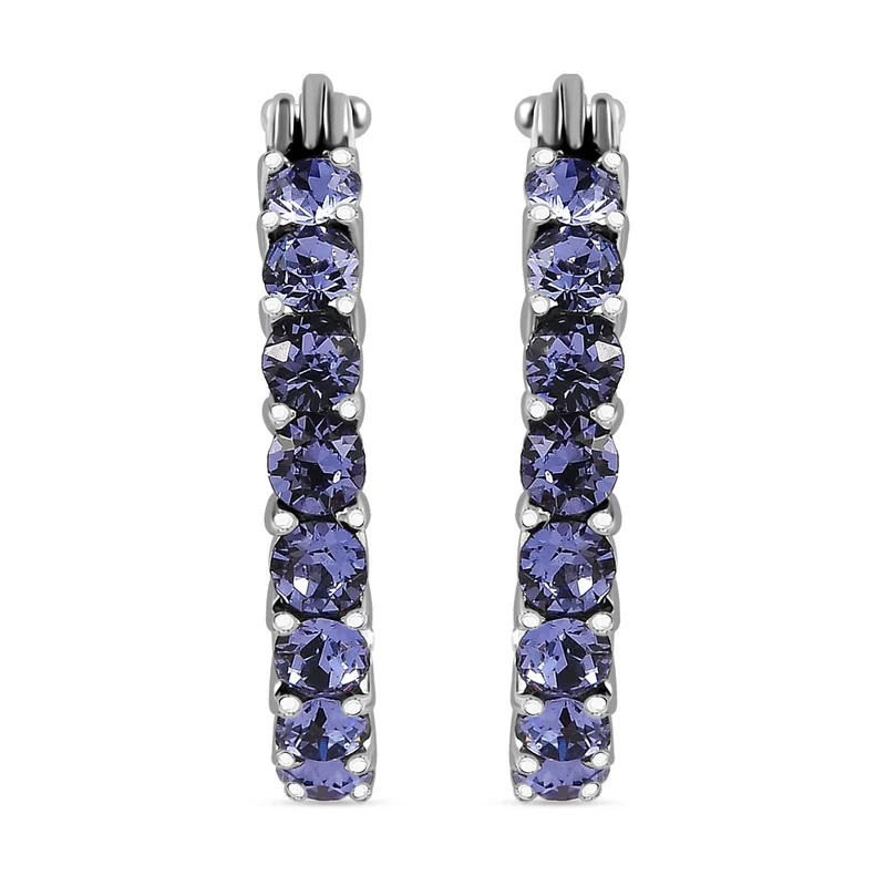 J Francis J Francis gefertigt mit SWAROVSKI Schwarzer Diamant Swarovski Kristall Ohrringe EdelstahlStandard