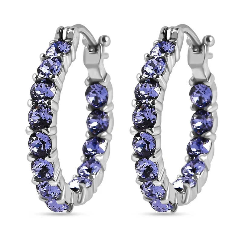 J Francis J Francis gefertigt mit SWAROVSKI Schwarzer Diamant Swarovski Kristall Ohrringe EdelstahlStandard