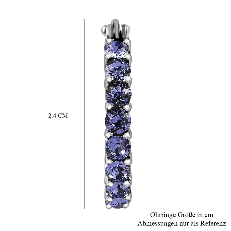 J Francis J Francis gefertigt mit SWAROVSKI Schwarzer Diamant Swarovski Kristall Ohrringe EdelstahlStandard