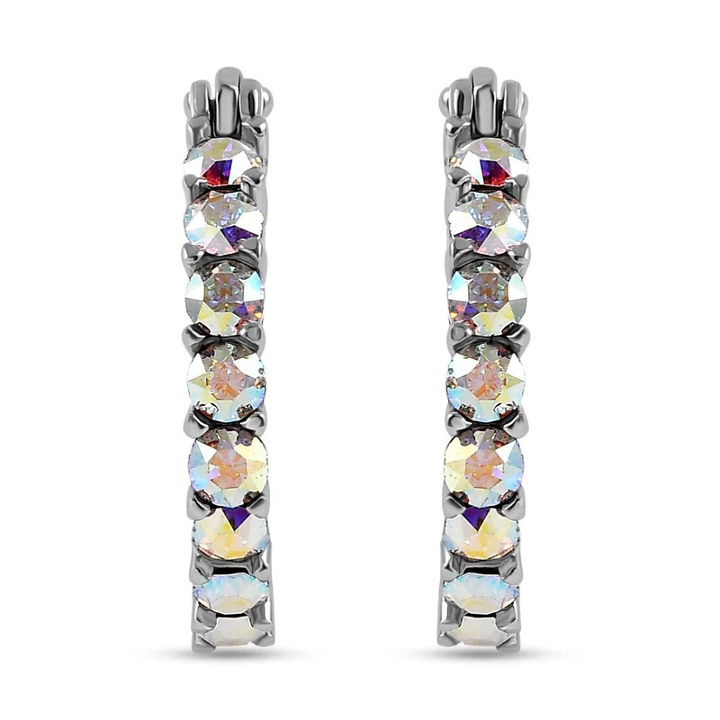J Francis J Francis gefertigt mit SWAROVSKI Schwarzer Diamant Swarovski Kristall Ohrringe EdelstahlStandard