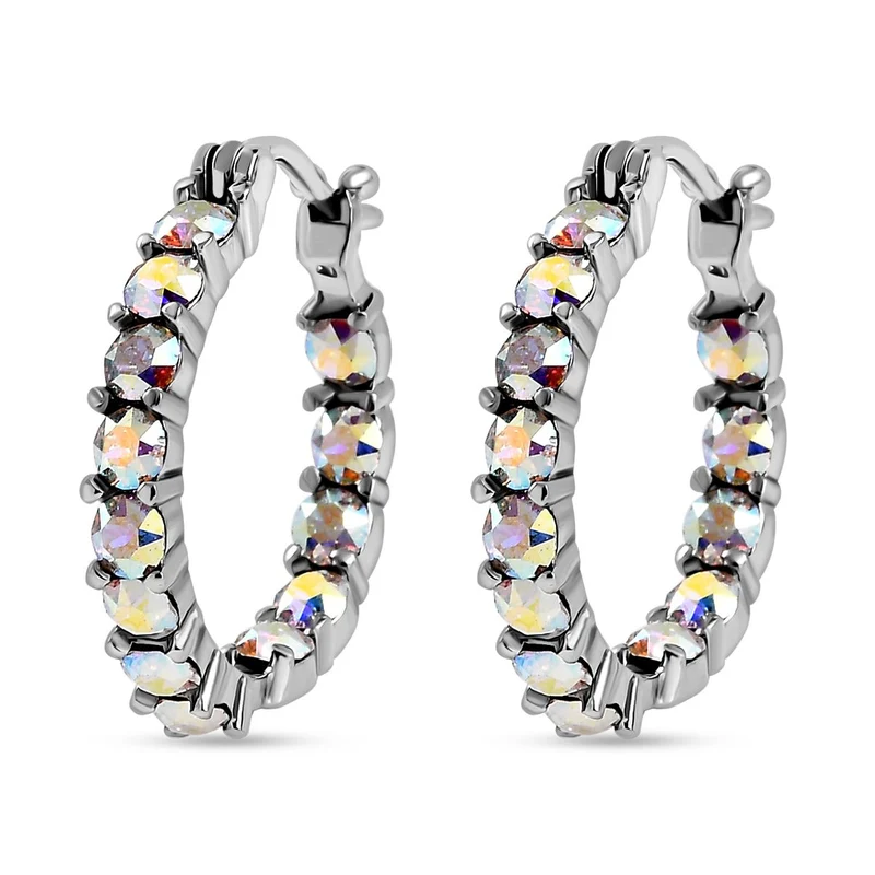 J Francis J Francis gefertigt mit SWAROVSKI Schwarzer Diamant Swarovski Kristall Ohrringe EdelstahlStandard