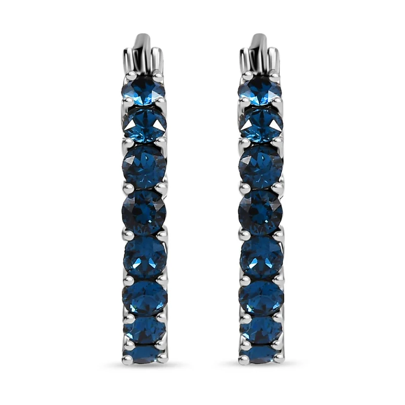 J Francis J Francis gefertigt mit SWAROVSKI Schwarzer Diamant Swarovski Kristall Ohrringe EdelstahlStandard