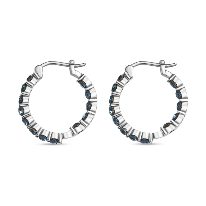 J Francis J Francis gefertigt mit SWAROVSKI Schwarzer Diamant Swarovski Kristall Ohrringe EdelstahlStandard