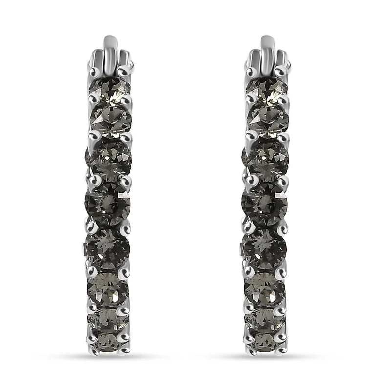 J Francis J Francis gefertigt mit SWAROVSKI Schwarzer Diamant Swarovski Kristall Ohrringe EdelstahlStandard
