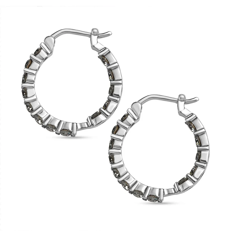 J Francis J Francis gefertigt mit SWAROVSKI Schwarzer Diamant Swarovski Kristall Ohrringe EdelstahlStandard