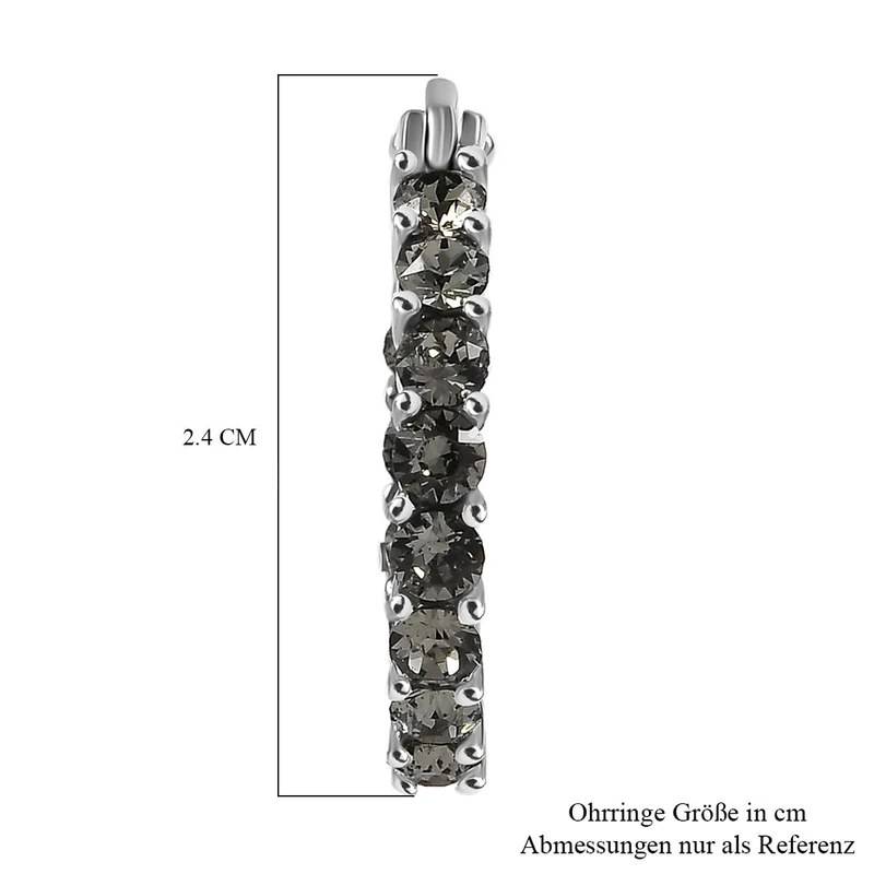 J Francis J Francis gefertigt mit SWAROVSKI Schwarzer Diamant Swarovski Kristall Ohrringe EdelstahlStandard
