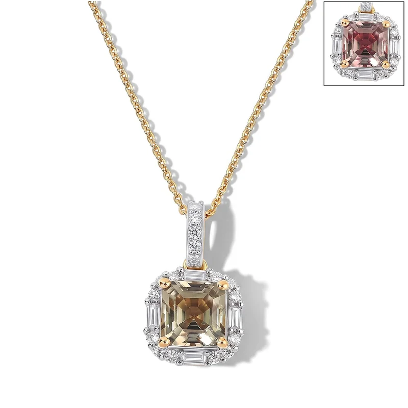 D'Joy AA Turkizit, Moissanit Schmuckset (8-13 Werktage Lieferzeit) ca. 45 cm 925 Silber 750 Gelbgold vermeil ca. 2,14 ct.