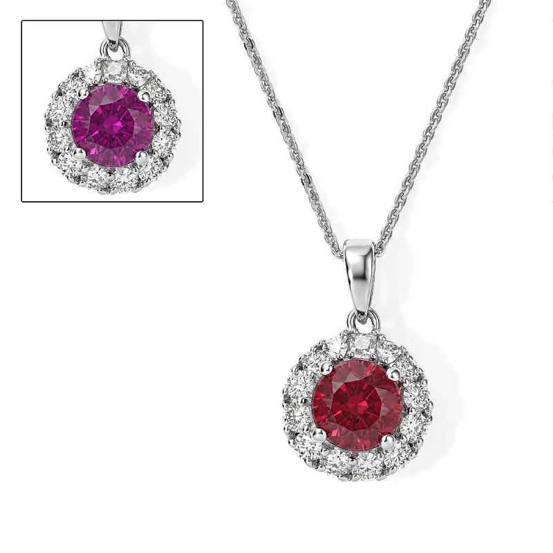 D'Joy AA Farbwechsel Granat, Moissanit Schmuckset (8-13 Werktage Lieferzeit) ca. 45 cm 925 Silber Rhodiniert ca. 2,08 ct.