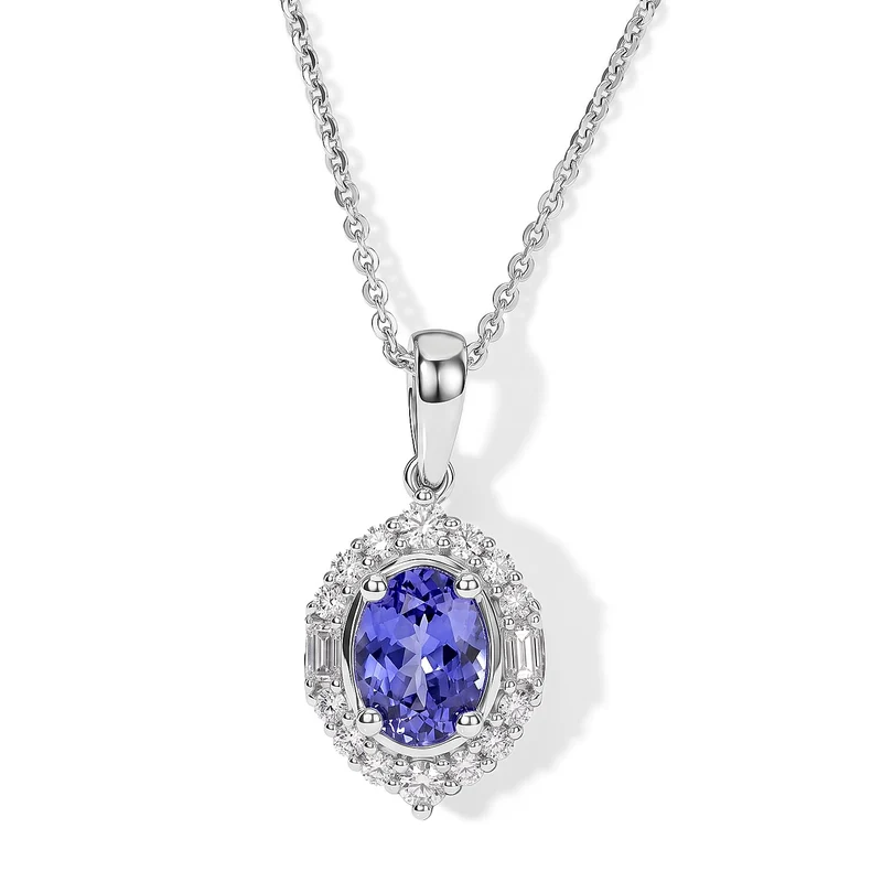 D'Joy AA Tansanit, Moissanit Schmuckset (7-12 Werktage Lieferzeit) ca. 45 cm 925 Silber Rhodiniert ca. 1,34 ct.