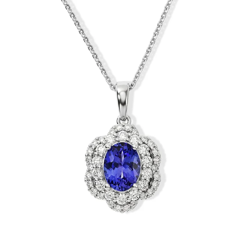 D'Joy AA Tansanit, Moissanit Schmuckset (8-13 Werktage Lieferzeit) ca. 45 cm 925 Silber Rhodiniert ca. 1,85 ct.