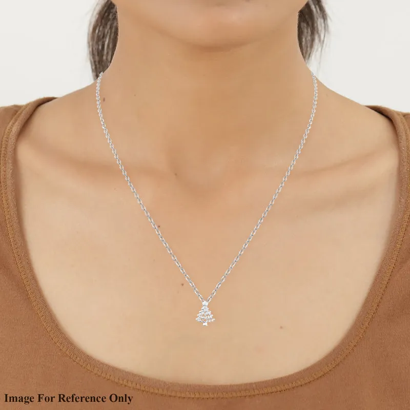 Natürlicher Weißer Zirkon Anhänger mit Boxkette ca. 50 cm 925 Silber platiniert ca. 0,08 ct